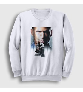 Presmono Unisex Beyaz Poster V2 Prison Break Sweatshirt 276361tt