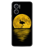 Xiaomi Redmi Note 11E Kılıf Silikon Desen Özel Seri Ay ve Flamingo 1775