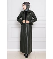 Ceketli Deri Takım-Haki