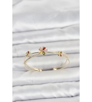 Pirinç Gold Renk Renkli Çiçek Model Kadın Bileklik 5886 - HPSBYI6703-4256