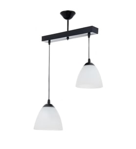 MYLİGHTS   SIRALI  İKİLİ  OPAL CAMLI AVİZE MODERN AVİZE  30 CM EN (Siyah)