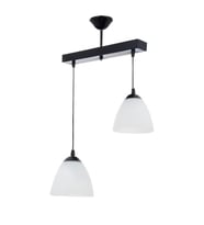 MYLİGHTS   SIRALI  İKİLİ  OPAL CAMLI AVİZE MODERN AVİZE  30 CM EN (Siyah)