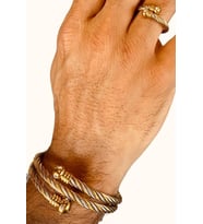 1. Sınıf Çelik Her Bileğe ve Parmağa Uyumlu Erkek Bileklik Ve Yüzük Set (Gold)