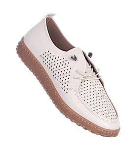 Ayzen 1050 Krem Kadın Loafer Ayakkabı