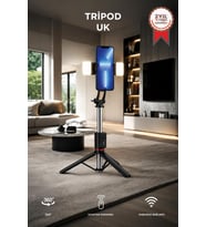 Tripod Çok Amaçlı Kumandalı Led Işıklı 1.70 Cm Selfie Çubuğu UK Siyah
