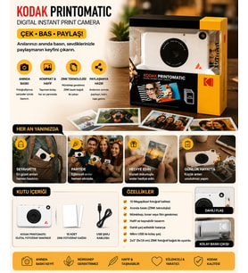 Kodak Printomatic Dijital Anında Baskı Fotoğraf Makinesi – Beyaz