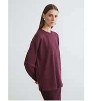 LCW EVERYDAY Mürdüm Taşlı Oversize Kadın Sweatshirt Tunik
