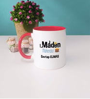 Maden Mühendisi Kupa Bardak Kırmızı