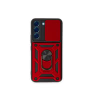 Newface Samsung Galaxy S24 Kılıf Pars Lens Yüzüklü Silikon - Kırmızı