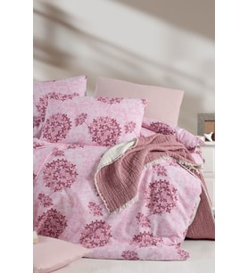 Lastikli Çarşaflı Tek Kişilik Nevresim Takımı Elegant Pink