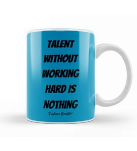 Cristiano Ronaldo Quotes Art Gift   Vintage Retro Style Kupa Bardak Porselen