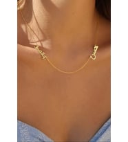 Kişiye Özel 925 Ayar Gümüş Yan Tasarım Arapça Çift İsim Kolye (Gold)