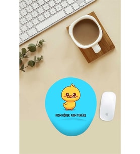 Kızım Göbek Adım Tehlike Desenli Bilek Destekli Mouse Pad
