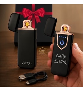 Kişiye Özel Çift Yön Baskı Seçeneğiyle Usb Şarjlı Çakmak - Hemen Kargo