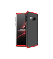 Samsung Galaxy S10E Uyumlu Kılıf Zore Ays Kapak (Siyah-Kırmızı)