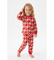 %100 Pamuk ve Baskılı Kız Çocuk Pijama Takımı 9-36 Ay 12741IS MODANINO