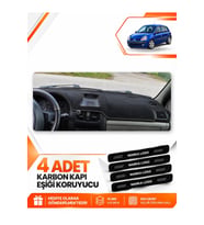 RENAULT CLİO SYMBOL AİRBAGLİ (2003-2006) Uyumlu Ön Torpido Koruma Kılıfı Halısı - Siyah