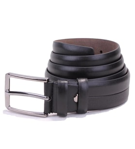 Dagoster DMK26-304 Siyah 3,5 cm Suni Deri Erkek Kemer