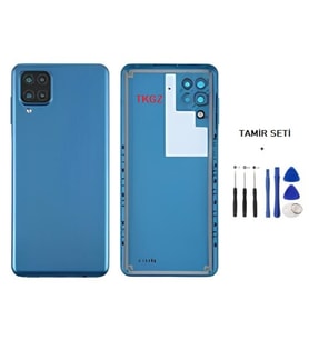 Samsung Galaxy A12 - SM-A125F FULL Kasa Arka Kapak Takım MAVİ - TAMİR SETİ