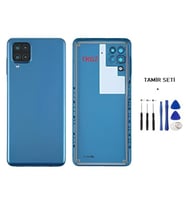 Samsung Galaxy A12 - SM-A125F FULL Kasa Arka Kapak Takım MAVİ - TAMİR SETİ
