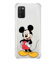 Samsung Galaxy A02s  Köşe Korumalı Antişok Kapak Mickey Mouse Tasarımlı Şeffaf  Kılıf