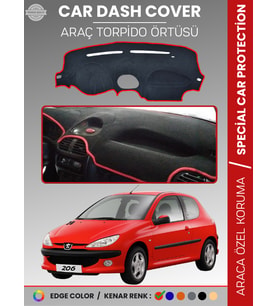PEUGEOT 206 KÜÇÜK EKRAN (1998-2003) Torpido Örtüsü Ön Göğüs Torpido Koruma Birebir Uyum Kaymaz