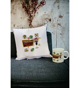 Coğrafya Öğretmeni Kupa Bardak ve Yastık Set (Beyaz)