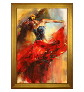 Kadın Motifli Kanvas Tablo 50 x 70 cm Gold Çerçeve