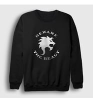 Presmono Unisex Siyah Beware The Beast In Black Sweatshirt 536757tt