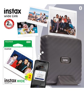 Instax Wide Link Gri Akıllı Telefon Yazıcısı ve 20'li Film