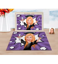 BK Gift Kişiye Özel Kadın Mezun Karikatürlü 1000 Parça Profesyonel Puzzle-1