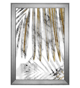 Soyut Şekiller Motifli Kanvas Tablo 50 x 70 cm Silver Çerçeve
