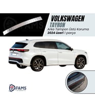 VW T.AYRON Uyumlu Arka Tampon Üstü Koruma 2024 Üzeri P.Çelik (Taşlı)