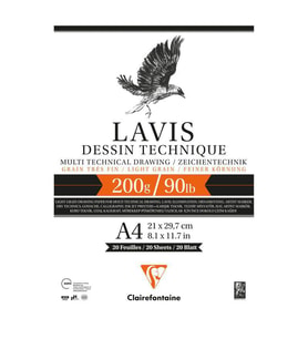 Clairefontaine Lavis Multi Teknik Çizim Blok 200 gr. 20 Yp. A4 