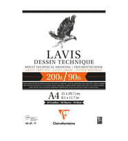 Clairefontaine Lavis Multi Teknik Çizim Blok 200 gr. 20 Yp. A4 