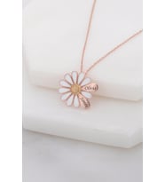 Rose Renk İsimli Papatya Gümüş Bayan Kolye