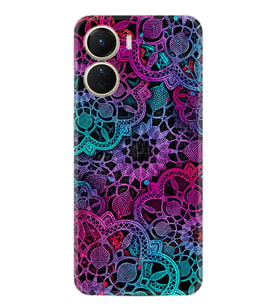 Vivo Y16 Kılıf Silikon Desen Özel Seri Colurful Mandala 1667