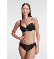 Amora Secret Balenli Destekli Dolgulu Taşlı Dantelli Sütyen Ve Slip Takım