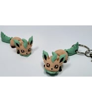 Hareketli Yaprak Figürlü Eevee Evrimi - Eklemli Leafeon İlhamlı Anime Karakter Anahtarlık ve Kişiye Özel Renkli Çanta Aksesuarı