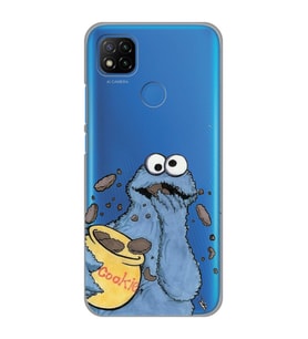 Redmi 9C / Redmi 10A Uyumlu Susam Sokağı Kurabiye Canavarı Desenli Şeffaf Telefon Kılıfı