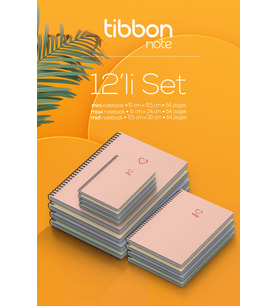 Tibbon Note 12 Li 4 Mini & 4 Midi & 4 Maxi Defter Spiralli