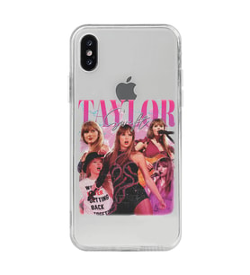 Iphone X / Xs Uyumlu Taylor Swift Desenli Şeffaf Telefon Kılıfı