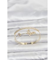 Pirinç Gold Renk Kelebek Model Kadın Bileklik 5886 - HPSBYI5492-2903
