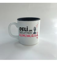 Deli Gibi Sevmek Ruhumuzda Var Baskılı Siyah Multi Kupa