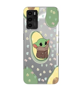 Oppo A55 Uyumlu Baby Yoda Desenli Şeffaf Telefon Kılıfı