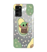 Oppo A55 Uyumlu Baby Yoda Desenli Şeffaf Telefon Kılıfı