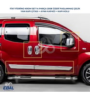Fiat Fiorino 3'lü Krom Set Yan Kapı Çıtası+Kapı Kolu+ Ayna Kapağı Paslanmaz Çelik