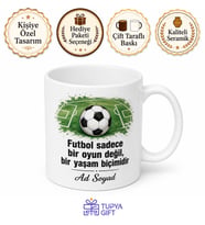 Futbol Severlere Özel Tasarım Kupa Bardak Hediye Porselen Mug