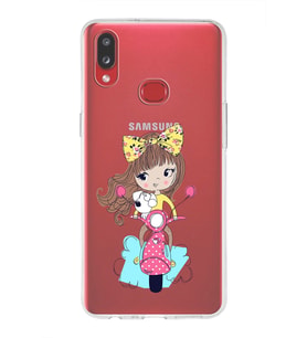 Samsung Galaxy A10s Uyumlu Kapak Vespagirl Tasarımlı Şeffaf Silikon Kılıf
