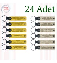 Sarı & S Kahve, 24’lü Set, Kişiselleştirilebilir Anahtarlık, Kına Gecesi Misafirlerine Şık Hediye